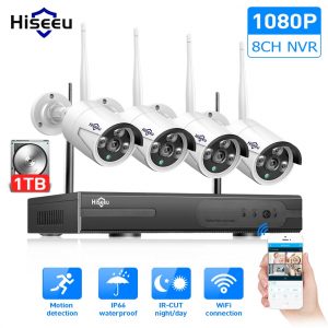Wireless CCTV System 1080P 1TB HDD 2MP 8CH NVR IP IR-CUT outdoor CCTV Camera IP Security System video Surveillance Kit hiseeu