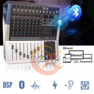 12 Channel 16 DSP Effect Sound Amplifier DJ Mixer Console Equipment Bluetooth USB Karaoke Mixing Recording Studio Equipment