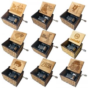 Antique Carved  Music Box Game of Thrones Music Box Star Wars Wooden Hand Crank Theme Music box