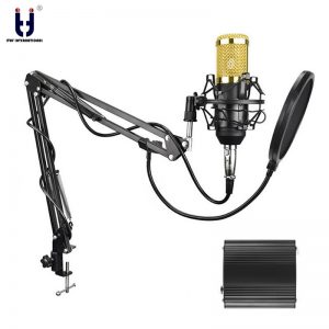 Ituf Professional Condenser Microphone for computer bm 800 Audio Studio Vocal Recording Mic KTV Karaoke + Metal Microphone stand