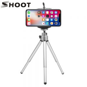SHOOT Mini Tripod + Phone Clip Stand Holder Adapter Mount for iPhone X 8 7 6 6 Plus 5S 5C SamSung Xiaomi Huawei Flexible Tripod