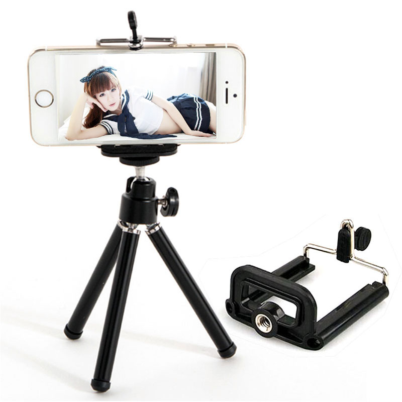 Universal Aluminum Extendable Mini tripod for Camera Mobile Phone with Stand Holder for iPhone 4 5s 6 Samsung Galaxy S3 S4