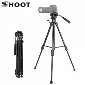 SHOOT Aluminum Alloy Flexible Camera Tripod Stand Portable Travel Tripod for Canoon Nikon Projector Smartphone DSLR Camcorder
